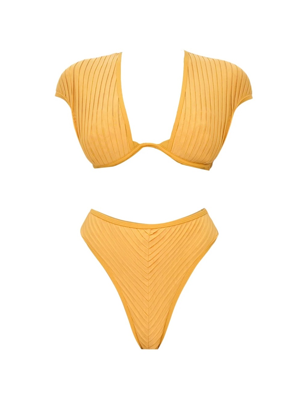 Andrea Iyamah PURA HIGH RISE BIKINI - MUSTARD NWT